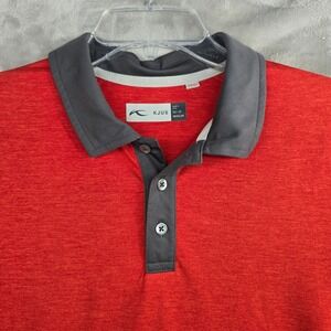 KJUS Mens Red Short Sleeve Performance Golf Polo Shirt Size Medium